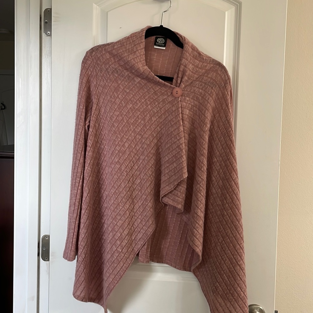Bobeau One Button Wrap Cardigan